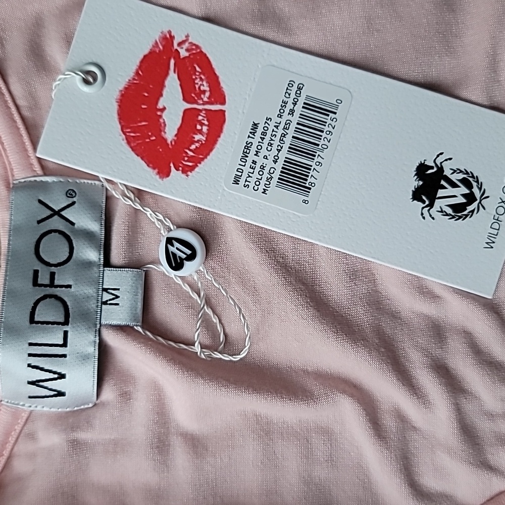 Wildfox Wild Lovers Racerback Tank Size Medium Color Crystal Rose NWT - Picture 10 of 11